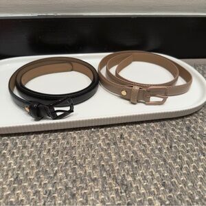 Belt Set (2) 1 Inch Black and Taupe Women’s